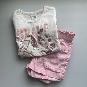 Girl Summer Tshirt Short Outfit Size 8